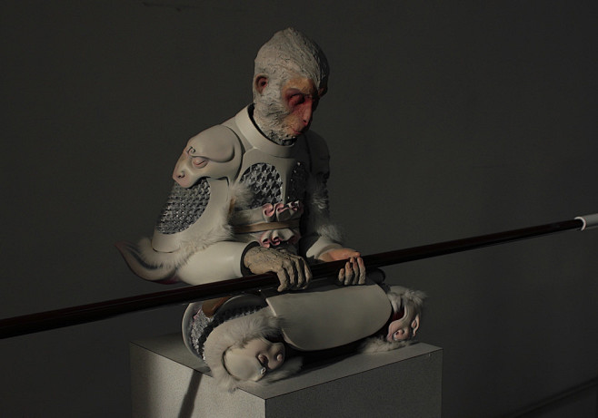 孙悟空入定大圣孙悟空雕像王瑞林的悟空美猴王雕塑彩绘齐天大圣 孤独