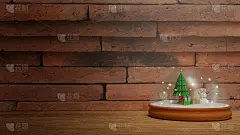 雪花水晶球圣诞内容3d渲染。