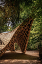 英国Westonbirt 社区小屋 

项目简介：小屋由Westonbirt植物园收集的树木制成，因此项目产生的碳排放量很少。小屋独特而创新的结构不仅提供对内部空间的庇护，同时又展示了通往周围林地的迷人景色。这种美景似乎在某种程度上临时但又别出心裁的，包容性的设计为小屋提供非标准化的空间。
