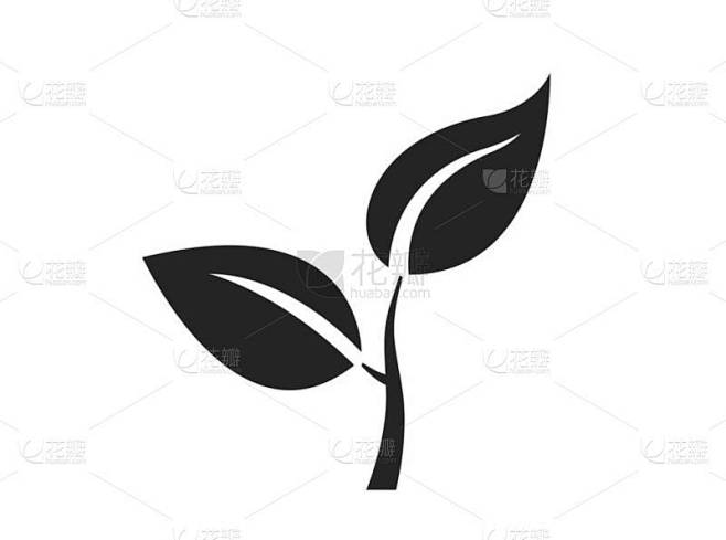 植物发芽图标。生态、生态和环境符号。自然设计元素。孤立矢量图像