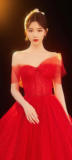 毛晓彤 红色礼服裙子美女手机壁纸