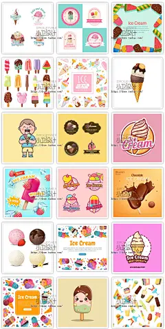 冰淇淋甜筒巧克力雪糕横幅促销海报插图店标图标背景标志设计素材-淘宝网