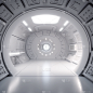 科技感隧道背景，太空舱三维图形