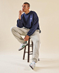 Photo by bound on December 28, 2023. May be an image of 1 person, sweatsuit, sweatpants, sneakers, sweater, fleece, sportswear and text.