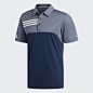 3-Stripes Heather Blocked Polo Shirt Blue CY9298