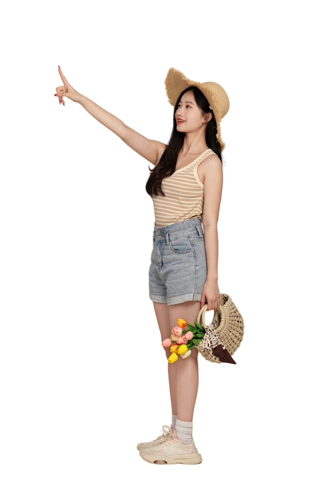 夏季旅游假期出游旅行少女人物免抠元素