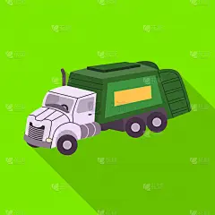 design truck and trash logo web element