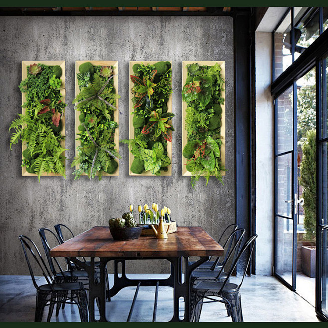 墙面装饰3d立体 壁挂植物 仿真植物墙 ...