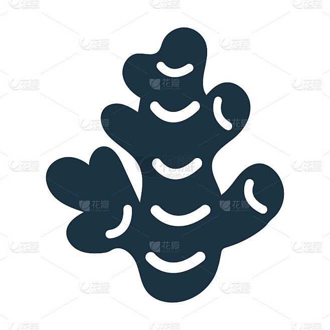 姜图标。矢量设计是孤立的白色背景
