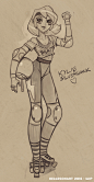 Kylie Silverhawk, Johannes Helgeson : Roller Derby contestant, for this month's Character Design Challenge on Facebook 