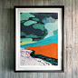 Land Of Fire. Fine Art Giclée Print : Limited edition illustrated landscape fine art print. Signed and numbered.This limited edition hand illustrated print inspired by the incredible landscape and constantly changing weather of Iceland has been hand drawn