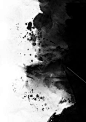 black ink background, Ink, Black And White, Chinese Style, Background image