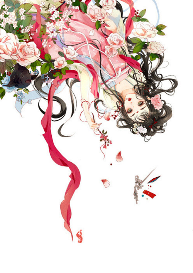 古风~中国风~插画~手绘~美男~妖孽~美...