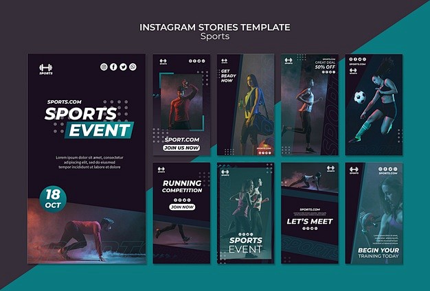 体育赛事的Instagram故事模板免费...