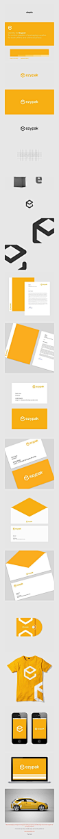 Ezypak logo and corporate identity design by Utopia Branding Agency  橙色六边形@北坤人素材