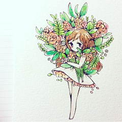 李倡瑶采集到暖心简笔画