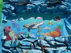 北京3D墙绘大海龟#工艺#