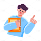 卡通感教育培训男生元素贴纸