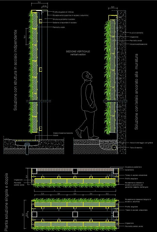 垂直绿化 立体绿化 植物幕墙 种植墙 绿植背景 施工图节点详图CAD-淘宝网-花瓣网