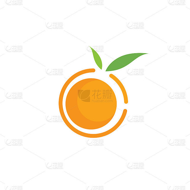 橙色标志图标矢量插图
