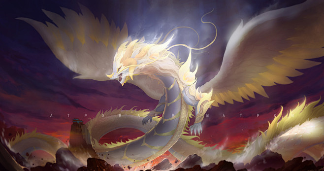 应龙_ATPOM__插画师作品_涂鸦王国gracg.com图片_龙图片素材-花瓣网
