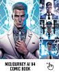 Midjourney AI V4 - comic book
V4 prompt: futuristic male in an advanced suit, clean shaved, blue eyes, lab background, sharp focus, comic book --ar 4:5