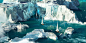 General 2970x1470 artwork digital art boat glacier sea sailboats Oksana Dobrovolska