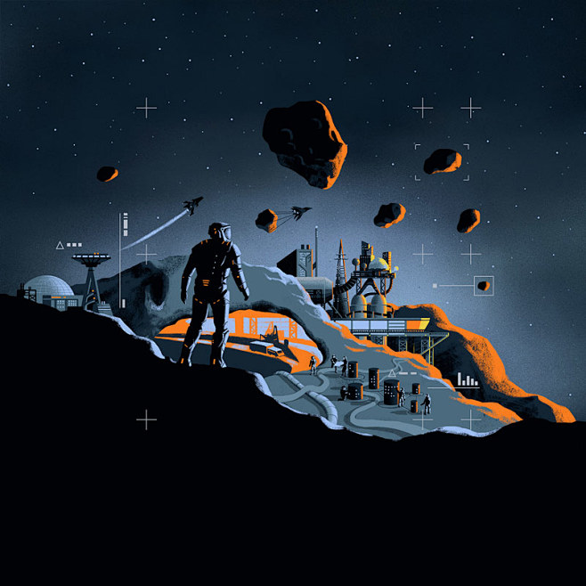 com : 插画师 matt chinworth 为 nasa 等机构绘制具有复古风格的科幻