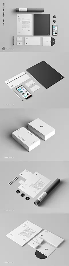 Mockup 现代文具手机品牌高级灰定制智能图层VI样机_VI样机_乐分享素材网_psd素材_平面素材_png素材_免费素材_素材共享平台