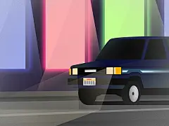 An illustration inspired by Toyota Kijang and Midnght Trip through the city