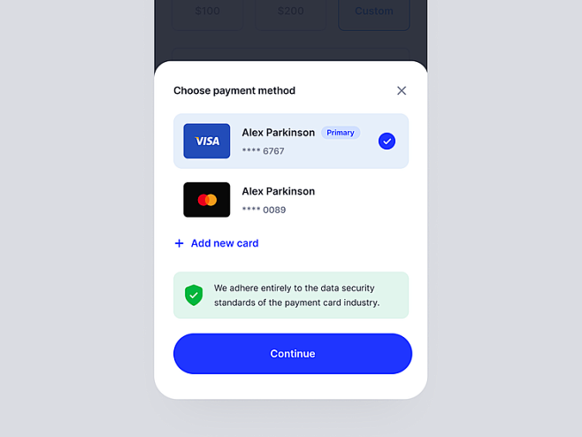 Payment Method Modal