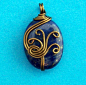 Copper Wire Wrapped Lapis Lazuli Pendant Style by MontourDesigns@北坤人素材