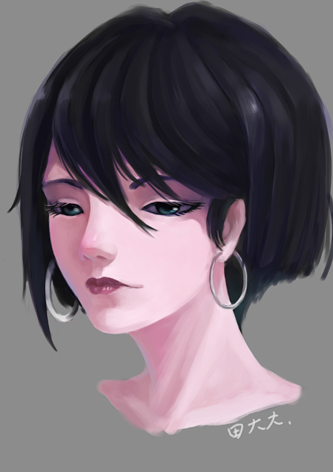 厚涂.原画.酷.短发.头像