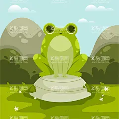 青蛙  - 源文件下载【酷图网】青蛙,田鸡,动物,卡通画,手绘