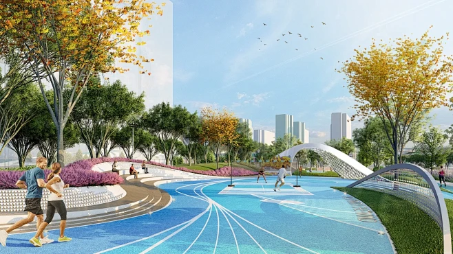现代公园景观设计效果图欣赏_【知末效果图】-花瓣网