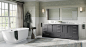 The Laurel Bathroom Vanity, Deep Gray, 84", Double Sink, Freestanding