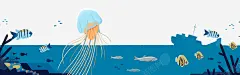 蓝色卡通海洋生态插画 免费下载 页面网页 平面电商 创意素材
