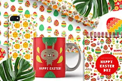 复活节快乐主题矢量卡通设计素材Happy_Easter___Vector_Kit #2405175-设计元素-美工云(meigongyun.com)