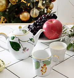 装饰用 手绘植物描金骨瓷马克杯|野兽派