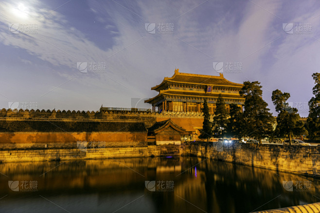 北京,夜晚,风景,亚洲,故宫,过时的,安静,世界遗产,黄昏,公园