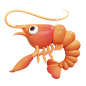 虾 3D 图标