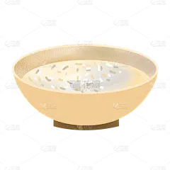 手绘风-美食元素贴纸-粥