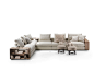 Sectional fabric sofa with storage space GROUNDPIECE | Sectional sofa by Flexform_4