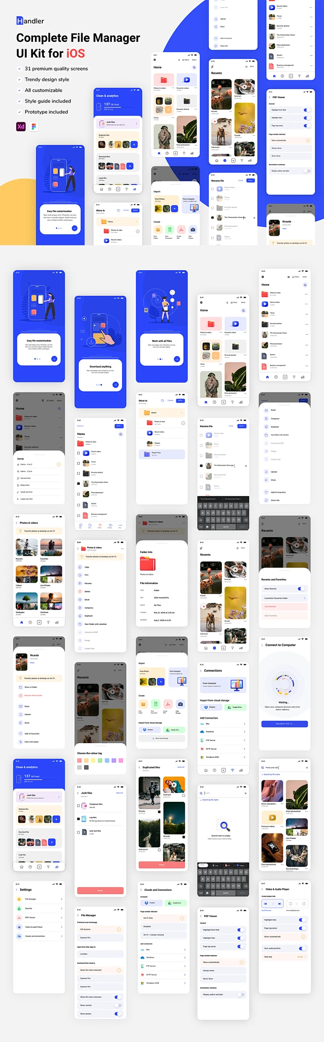 #APP模板# 管理创建导入文件分享图片过滤信息相册app ui源文件 xd模板-花瓣网