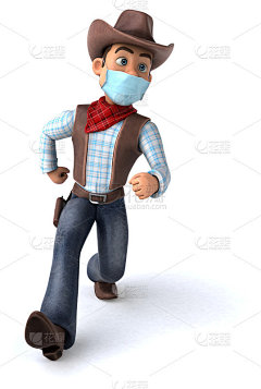 一个带面具的卡通人物的3D插图