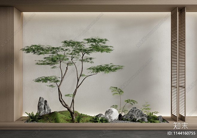 现代室内景观造景SU模型下载【ID:11...