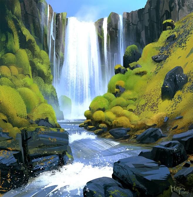 Iceland Waterfall, L...