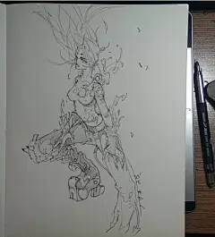 近期涂鸦草稿儿~（多图）-仔猫一丁_涂鸦,人物,古风,线稿,手绘_涂鸦王国插画