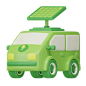 Solar Powered Car  3D Icon