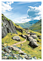 cumbria lake district Landscape Painting mountains National Park